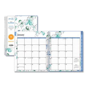 Blue Sky® Lindley Monthly Planner, Lindley Floral Artwork, 10 X 8, White-blue-green Cover, 12-month (jan To Dec): 2022 freeshipping - TVN Wholesale